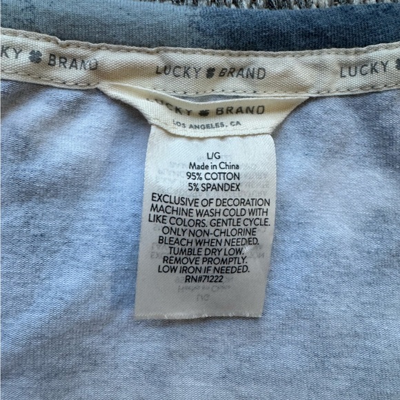 LUCKY BRAND Los Angeles Blue & White Bleached Striped Tank Top - Large - Picture 5 of 8